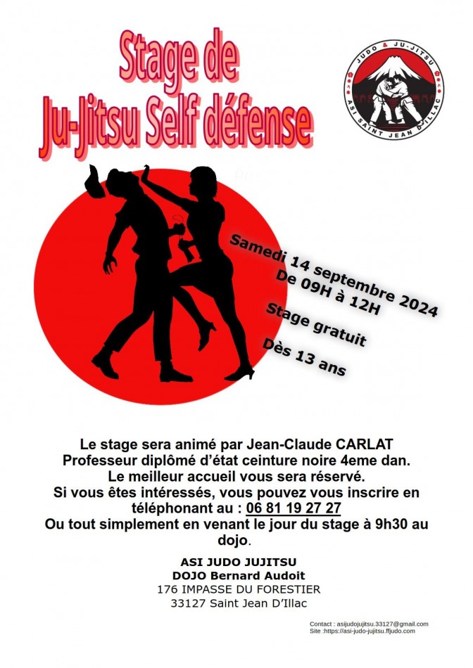 Image de l'actu 'Stage de rentrée ju-jitsu self défense'